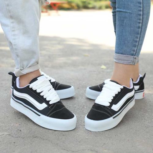 کتونی مردانه ونس کنو مشکی سفید