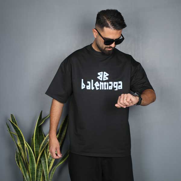 تیشرت اسپرت بالنسیاگا tt نوشته سفید TOLID