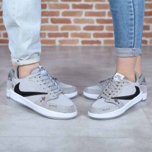 کتونی مردانه ترویس SHODY طوسی نایک مشکی صلیب HP