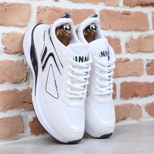 کتونی مردانه رانر سفید مشکی بردیا