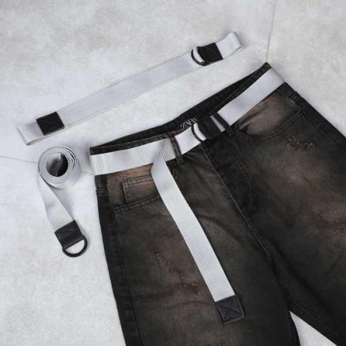 کمربند مردانه مدل کلاسیک نقره ای