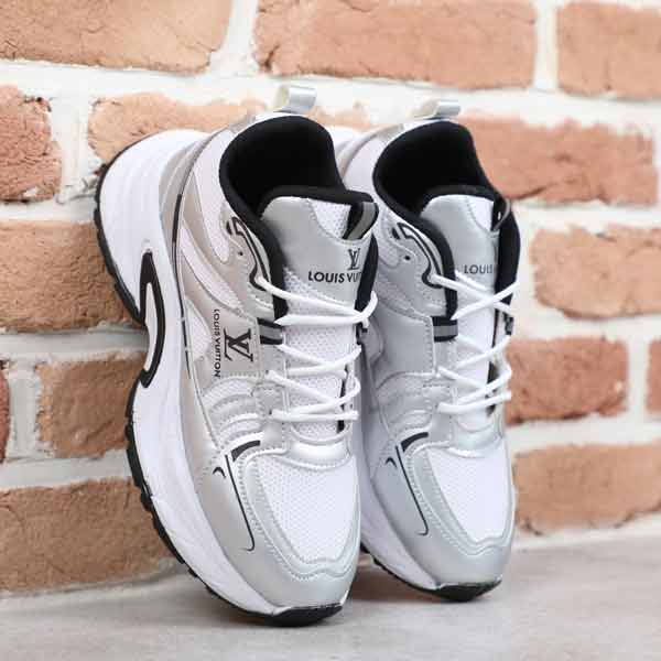 کتونی اسپرت مدل LV سفید نقره ای زاگرس