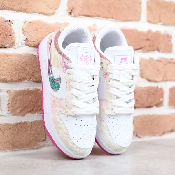 کتونی نایک جردن دراگون سفید صورتی زرشکی PAFIKS کد5