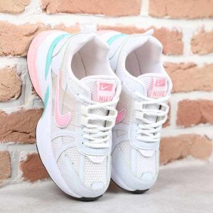 کتونی اسپرت نایک V2k سفید صورتی شاهان