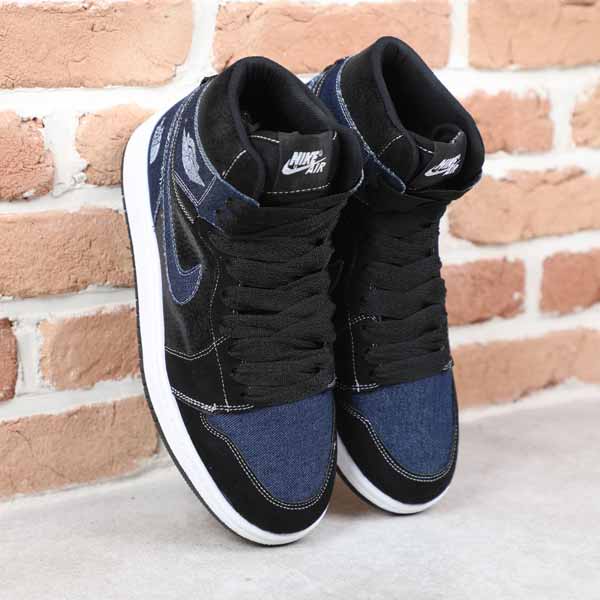 کتونی نایک ایر جردن 1 ساقدار مشکی سرمه ای لی HP کتونی نایک ایر جردن 1 ساقدار مشکی سرمه ای لی HP