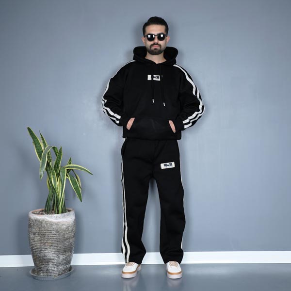 ست هودی و شلوار بالنسیاگا کنفی مشکی