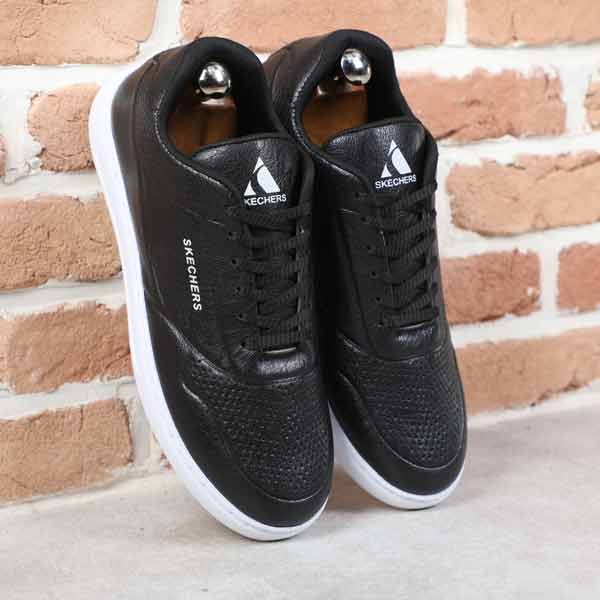 کتونی مردانه اسکیچرز مشکی زیر سفید LUX