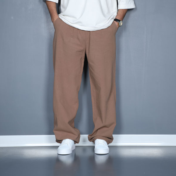 شلوار بگ لنین اجری رنگ بندی