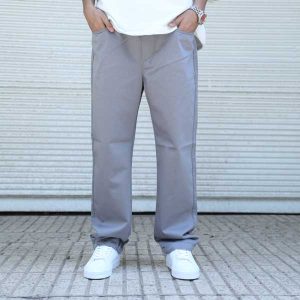 شلوار بگ طوسی کتان ZARA