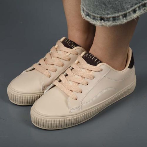 کتونی دخترانه ونس کرم قهوه ای FASHION