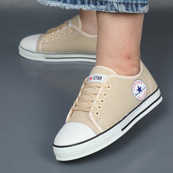 کتونی اسپرت کرم بدون ساق ALL STAR
